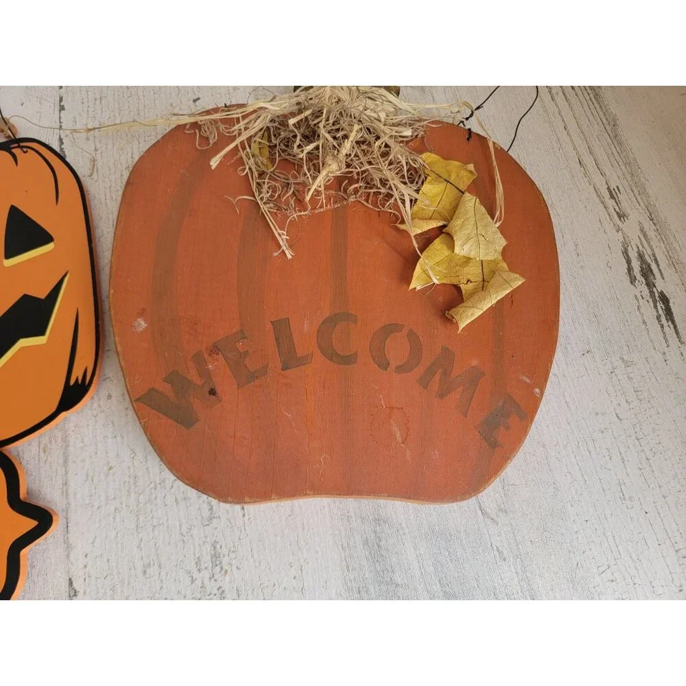 Happy Halloween set pumpkin witch hanging sign decor‎ figure